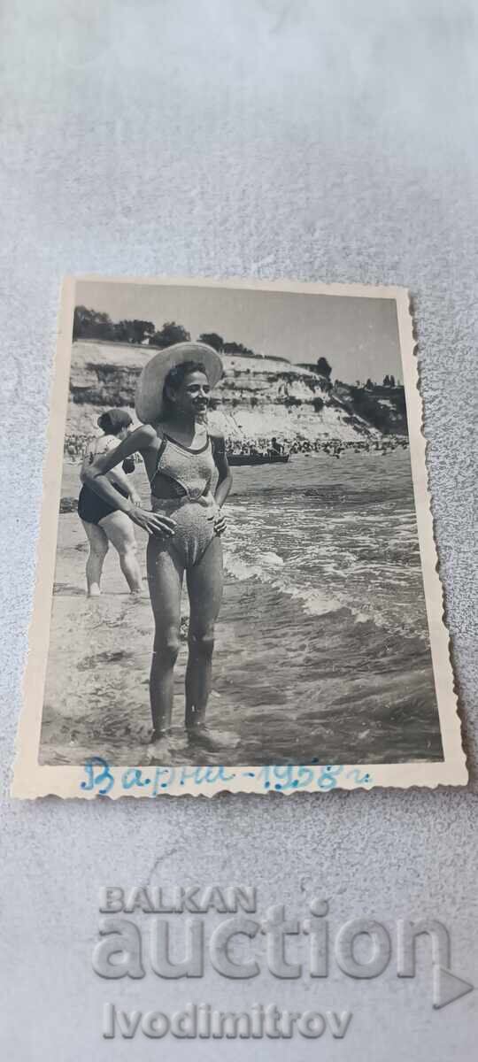 Photo Varna Young girl on the seashore 1958 Photo Varna Young girl on the seashore 1958