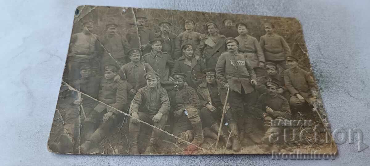 Photo Soldier with orders and medals and soldiers at the front WWI Photo Soldier with orders and medals and soldiers at the front WWI