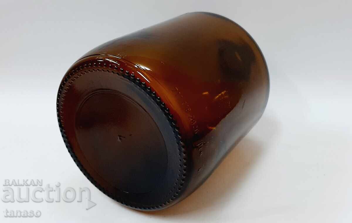 Vintage 60s laboratory bottle, thick amber glass - 5