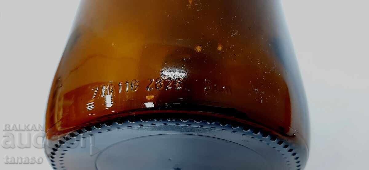 Vintage 60s laboratory bottle, thick amber glass - 6