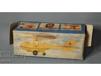 Cutie veche germană pentru model de jucărie elicopter ambulanță