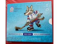 Slovacia - SET 2011 - 8 monede euro și medalie - CM hochei