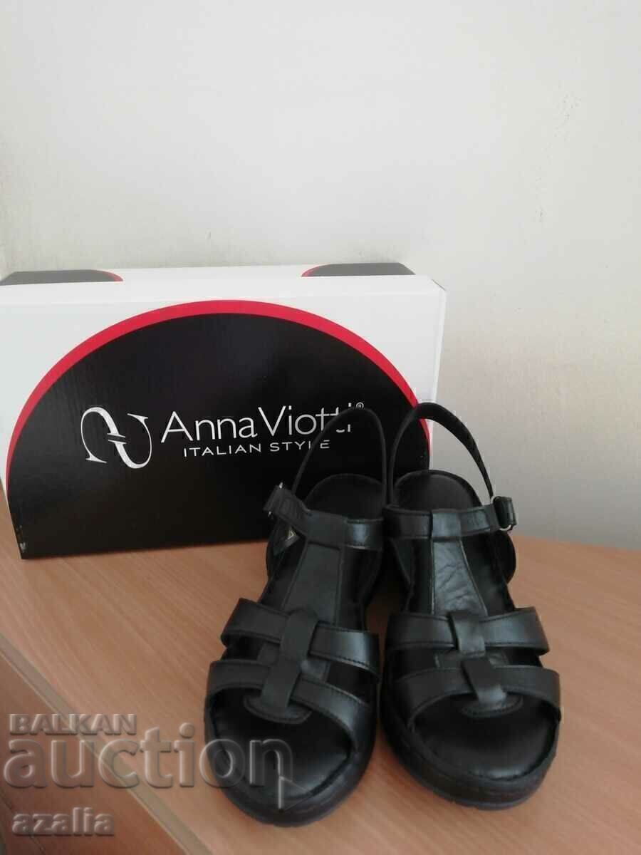 Sandale italiene din piele, negre, marimea 36 - 6 Sandale italiene din piele, negre, marimea 36 - 6