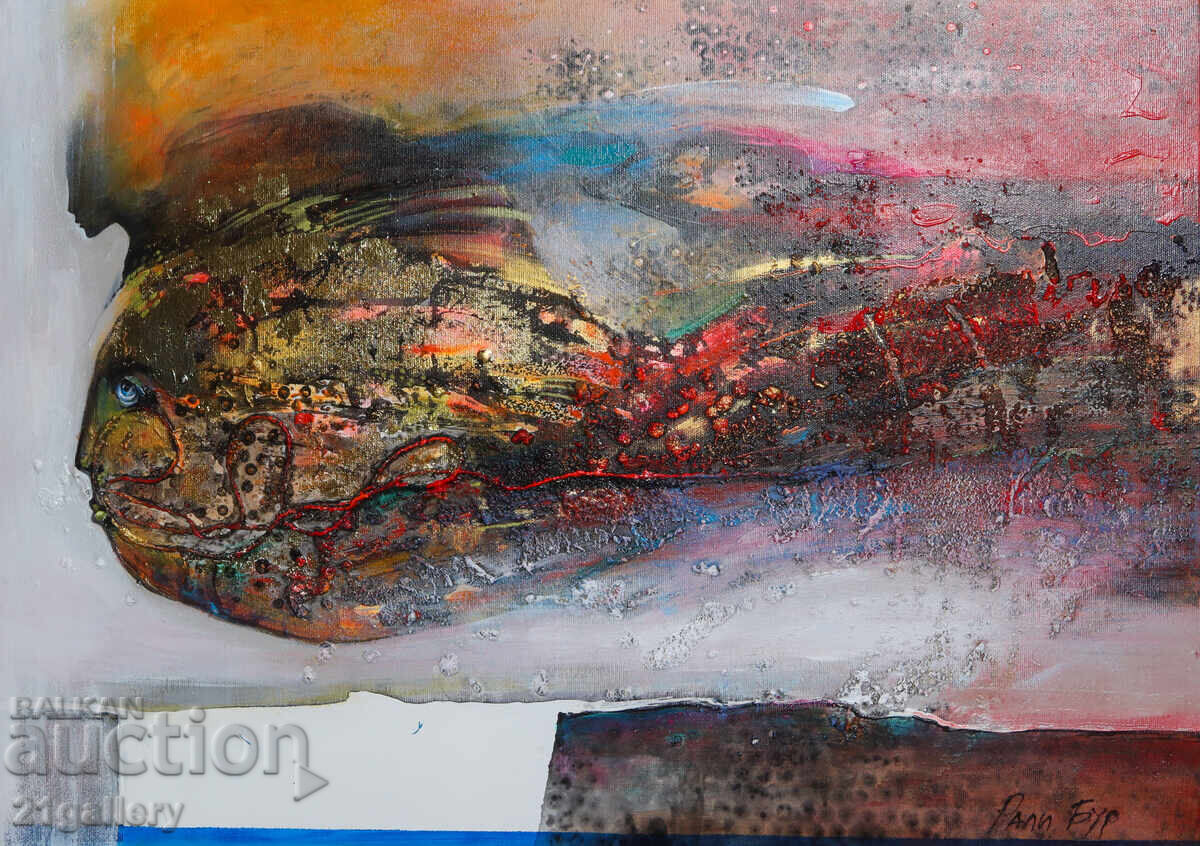 Auction  Ralitsa Burova "Journey to Ikigai" mixed media painting