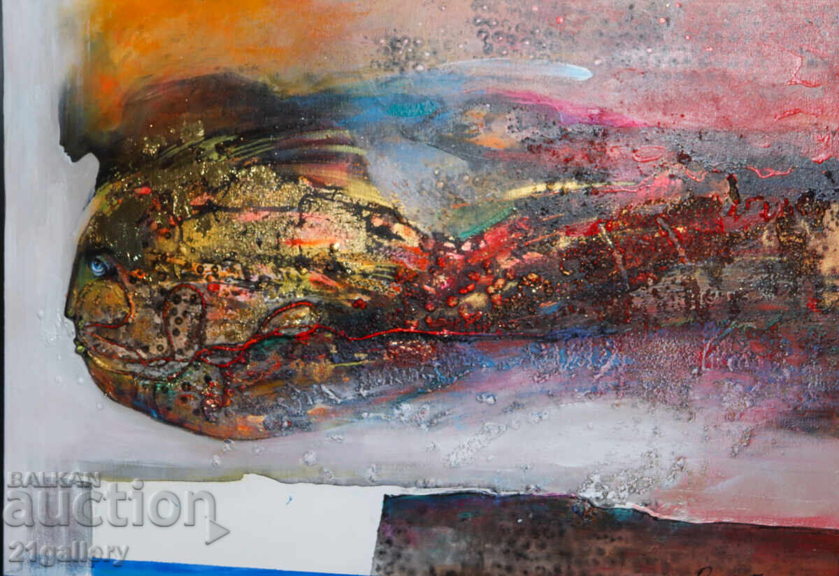 Delivery of Ralitsa Burova "Journey to Ikigai" mixed media painting