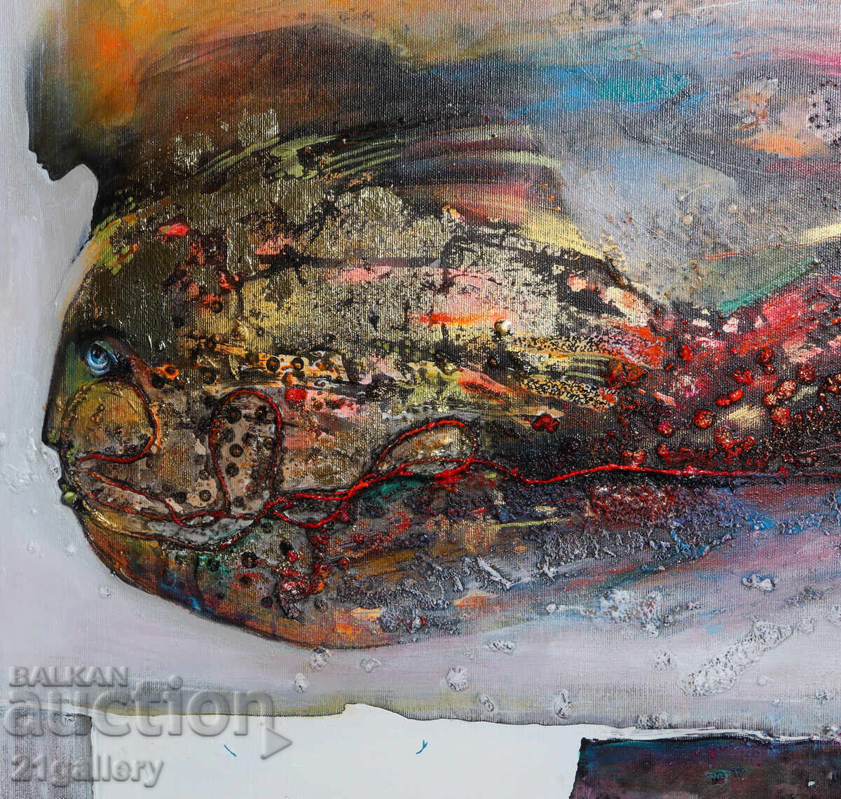 Ralitsa Burova "Journey to Ikigai" mixed media painting - 7