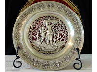 Pewter plate with a Harvest, Summer painting