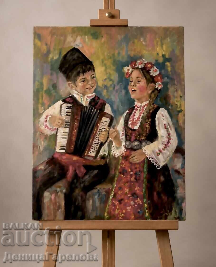 Denitsa Garelova πίνακας 40/50 "Λαϊκό τραγούδι" με τιμή € 120.00 | 234.70 BGN