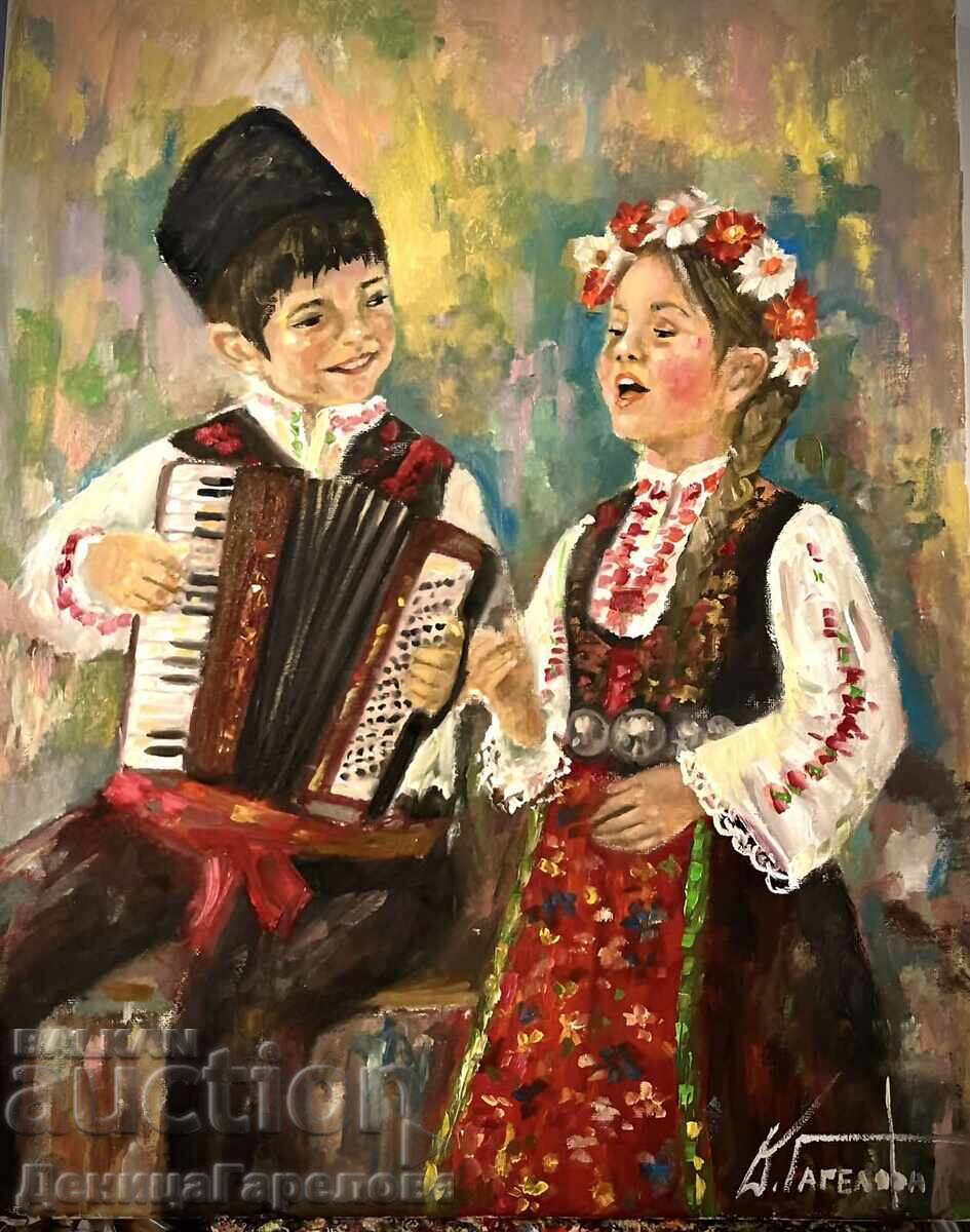 Denitsa Garelova πίνακας 40/50 "Λαϊκό τραγούδι"