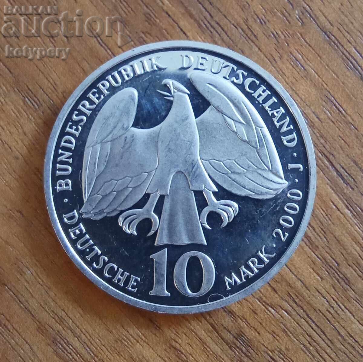10 mărci 2000, argint de la 1 cent BZC