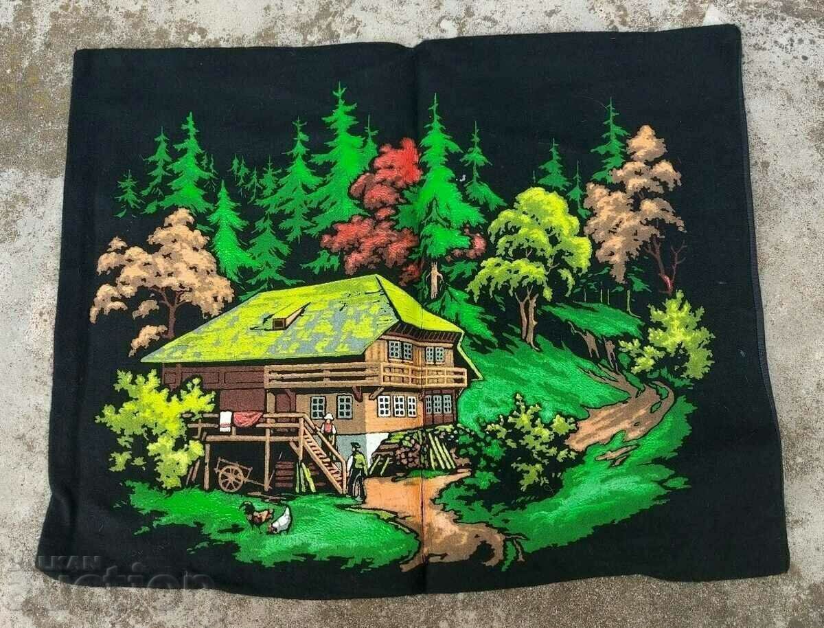 . OLD UNUSED PAINTED PILLOW CASE