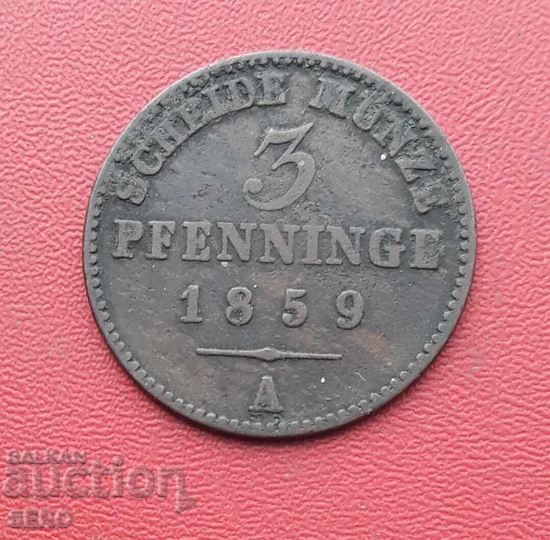 Germania-Prusia-3 Pfennig 1859 A-Berlin Germania-Prusia-3 Pfennig 1859 A-Berlin