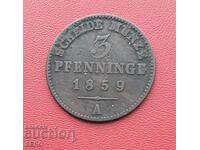 Германия-Прусия-3 пфенига 1859 А-Берлин