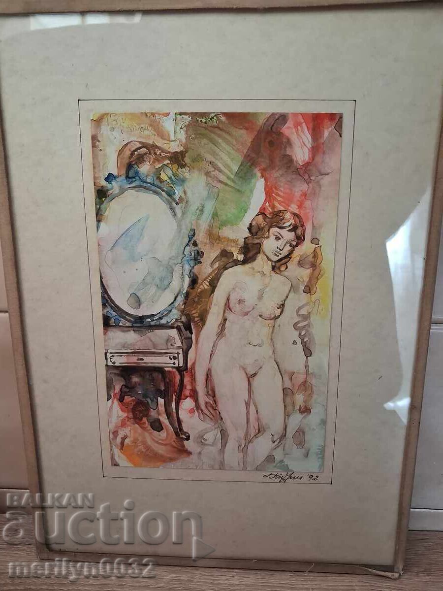 Πίνακας γυμνό σώμα ακουαρέλα 36/26 εκ. Kiril Irinchev 1992 με τιμή € 99.95 | 195.49 BGN