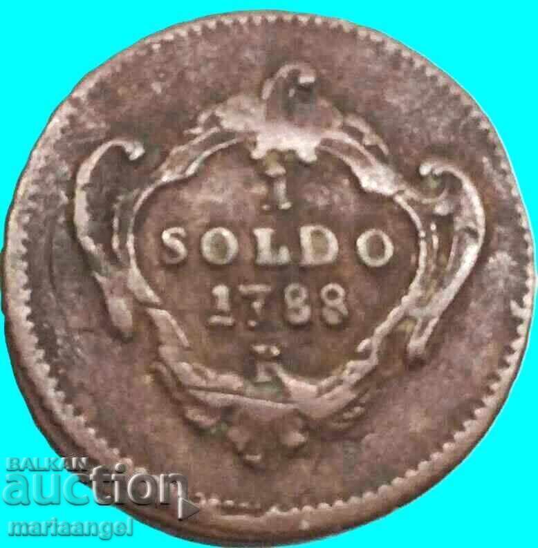 Παράδοση Gorizia 1 soldo 1788 Ιταλία Ιωσήφ Β' της Αυστρίας