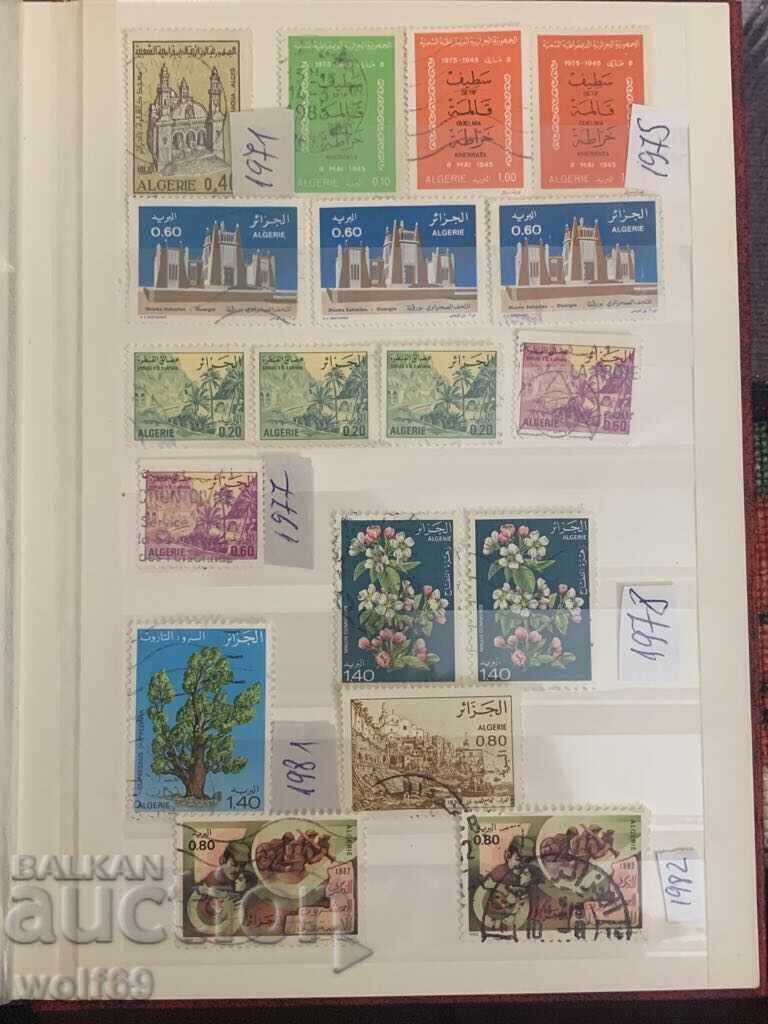 Lot of old stamps, collection from Algeria-1924 to 1982 with price € 1.50 | 2.93 BGN