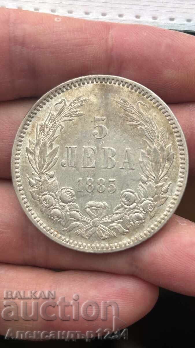 5 leva 1885 Battenberg