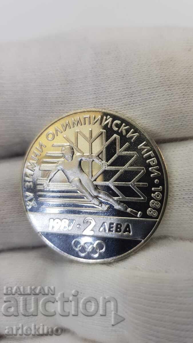Αναμνηστικό κέρμα 2 λέβα 1988, Χειμερινοί Ολυμπιακοί Αγώνες με τιμή € 6.00 | 11.74 BGN