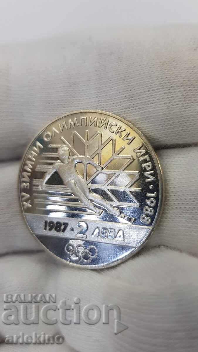 Αναμνηστικό κέρμα 2 λέβα 1988, Χειμερινοί Ολυμπιακοί Αγώνες - 7
