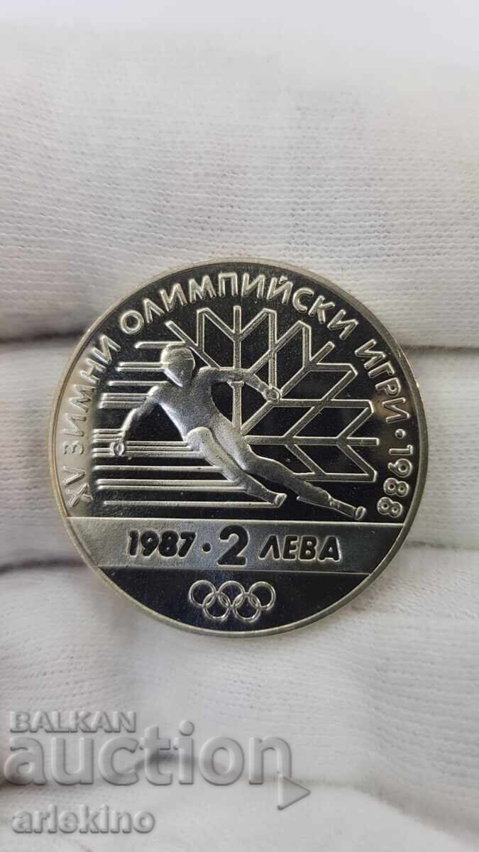 Αναμνηστικό κέρμα 2 λέβα 1988, Χειμερινοί Ολυμπιακοί Αγώνες