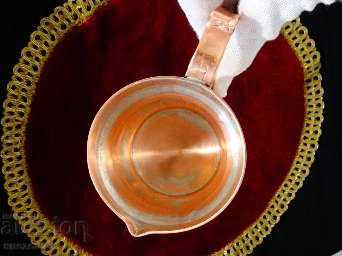 Auction  Copper pitcher, cezve, pure red copper