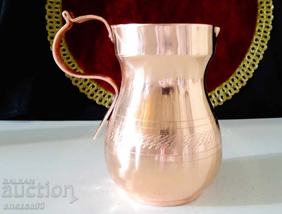 Copper pitcher, cezve, pure red copper - 7