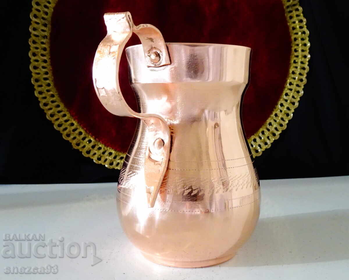 Copper pitcher, cezve, pure red copper