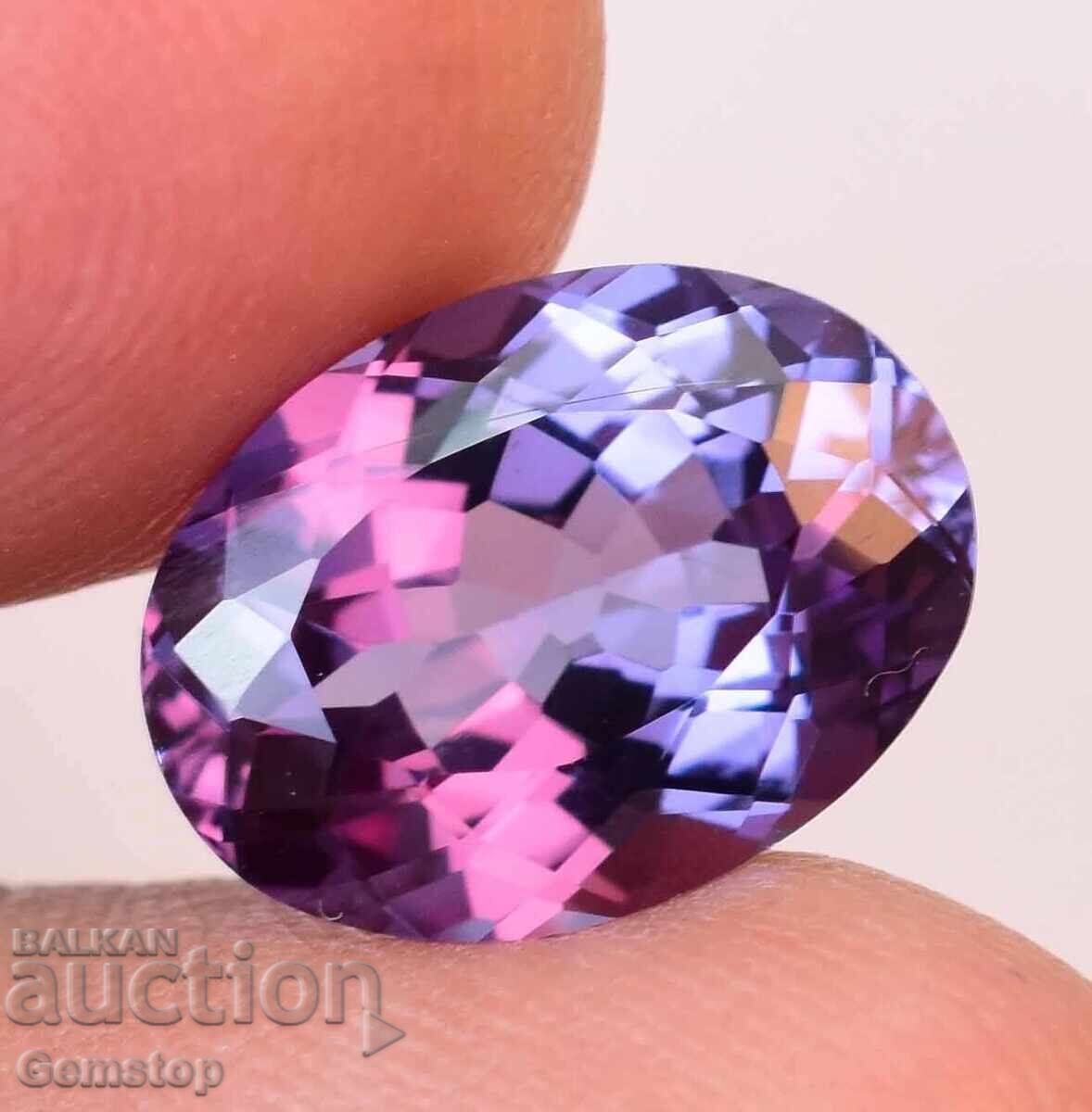 Licitatie! 6.20 ct. alexandrit natural oval, cert. AGSL de la 1 leu!