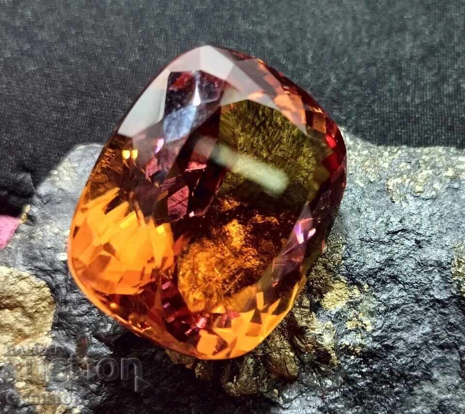 Auction  BZC! 15.80ct natural sultanite cushion from 1lv!
