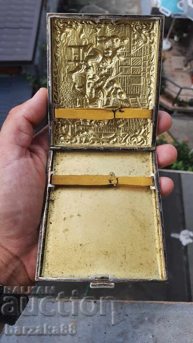 Vintage silver-plated cigarette case 30s - 7