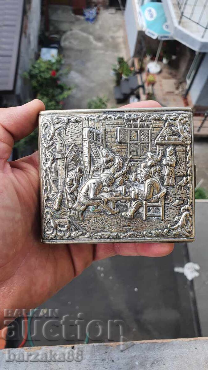 Vintage silver-plated cigarette case 30s