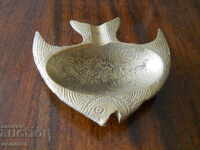 Antique brass ashtray