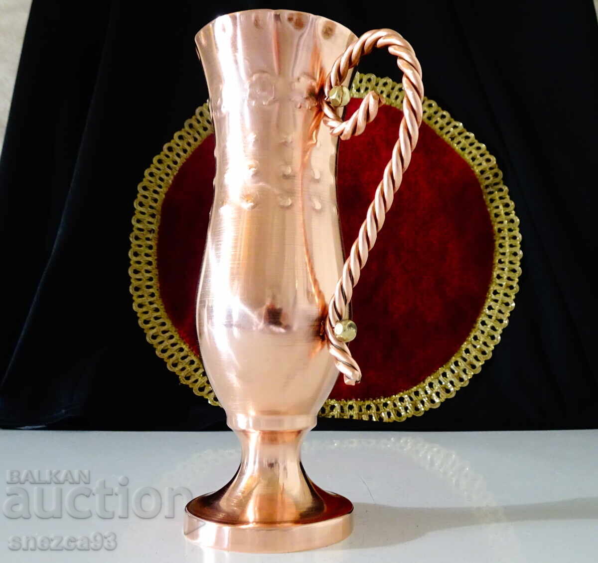 Licitație Pocal din cupru, cupă din cupru cu picior, cupru roșu pur Licitație Pocal din cupru, cupă din cupru cu picior, cupru roșu pur