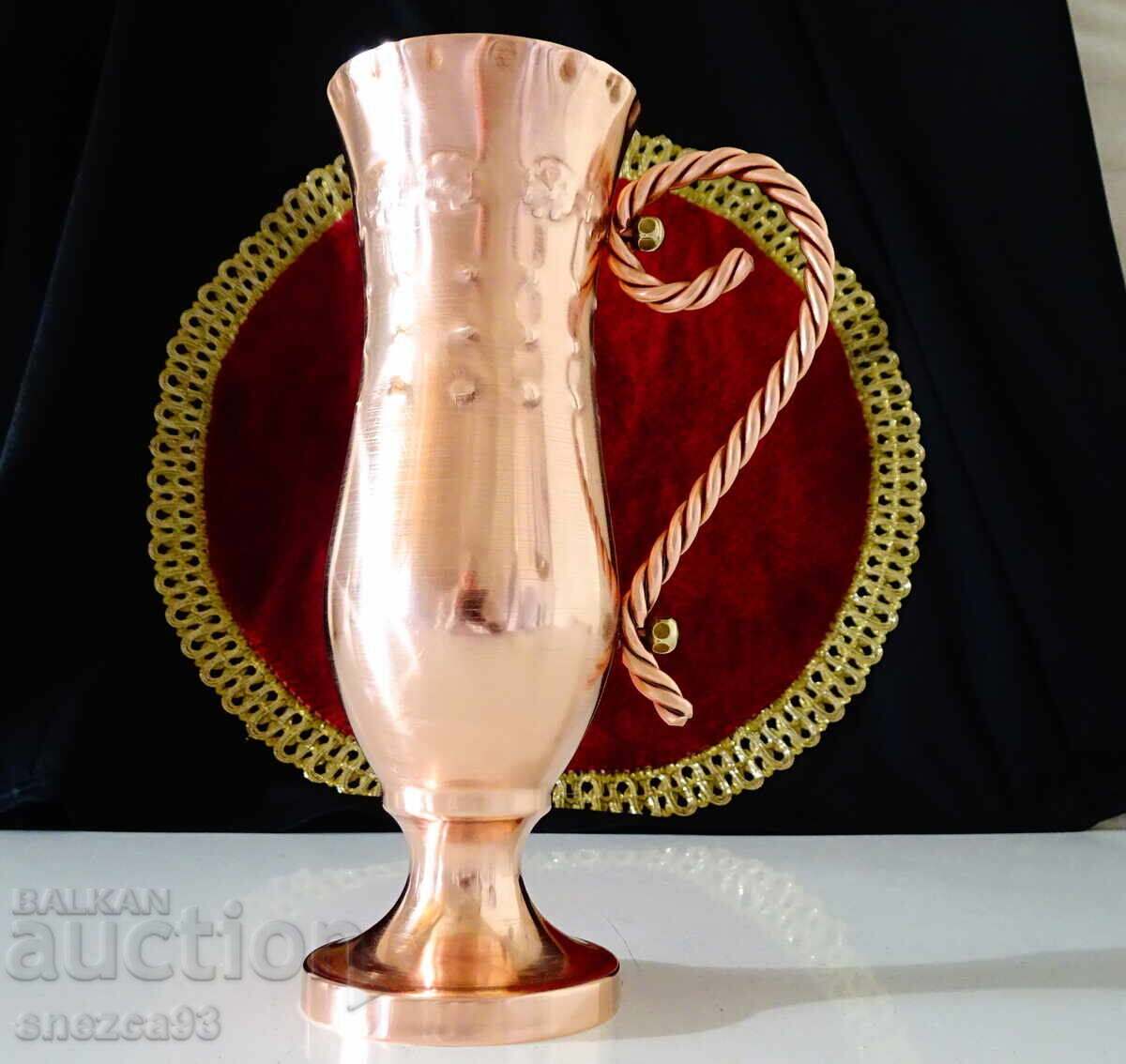 Pocal din cupru, cupă din cupru cu picior, cupru roșu pur Pocal din cupru, cupă din cupru cu picior, cupru roșu pur