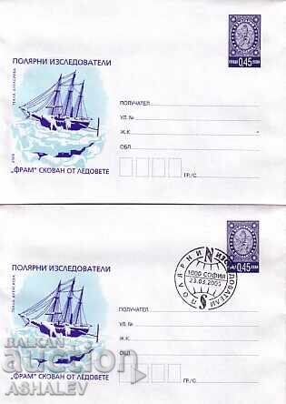 2005 Polar Explorers 2 envelopes Bulgaria
