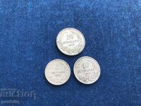 Lot of 5, 10, and 20 stotinki 1912