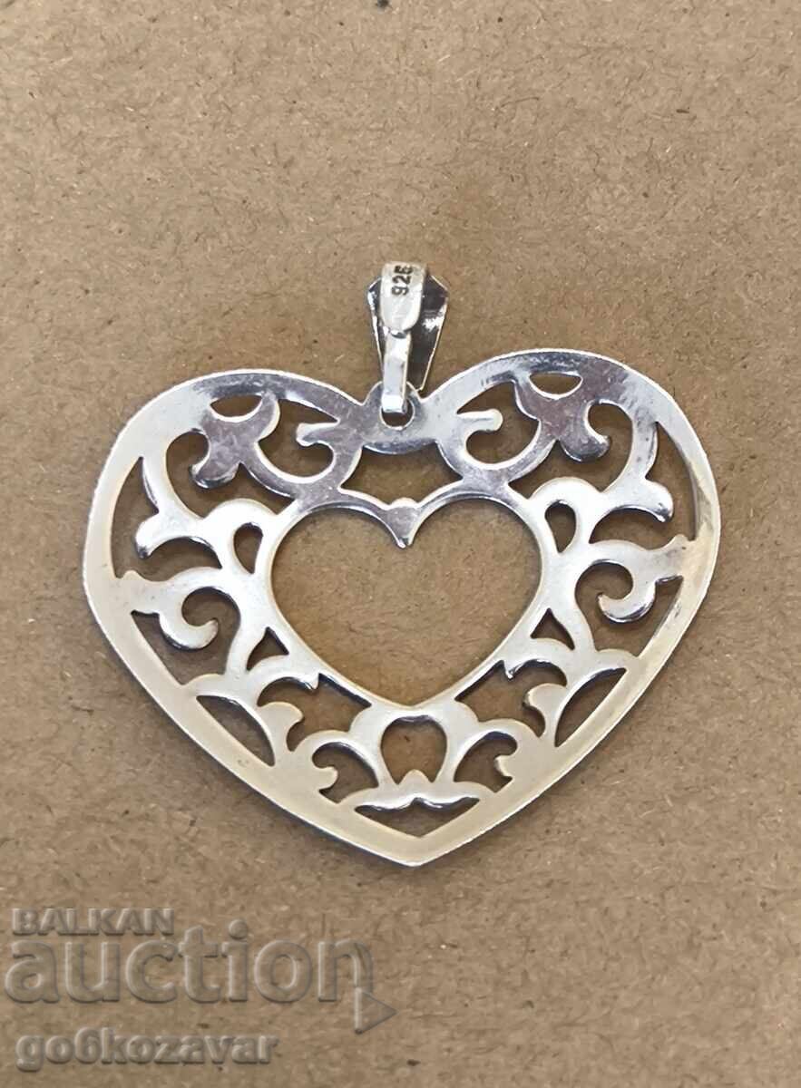 Large silver heart pendant 925! with price € 27.00 | 52.81 BGN Large silver heart pendant 925! with price € 27.00 | 52.81 BGN