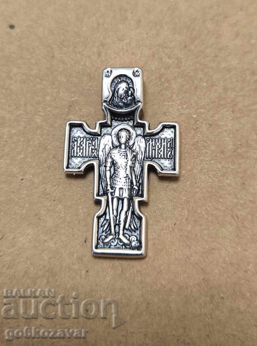 Licitație Cruce „Răstignire și Arhanghelul Mihail” Argint 950 ! Superbă ! Licitație Cruce „Răstignire și Arhanghelul Mihail” Argint 950 ! Superbă !