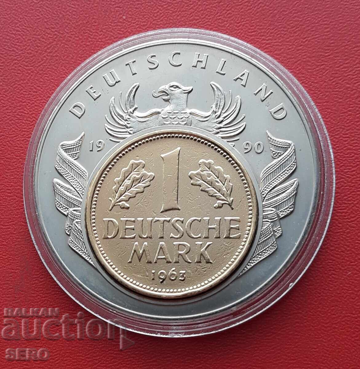 Медал-Германия-1 марка 1963 позлатена