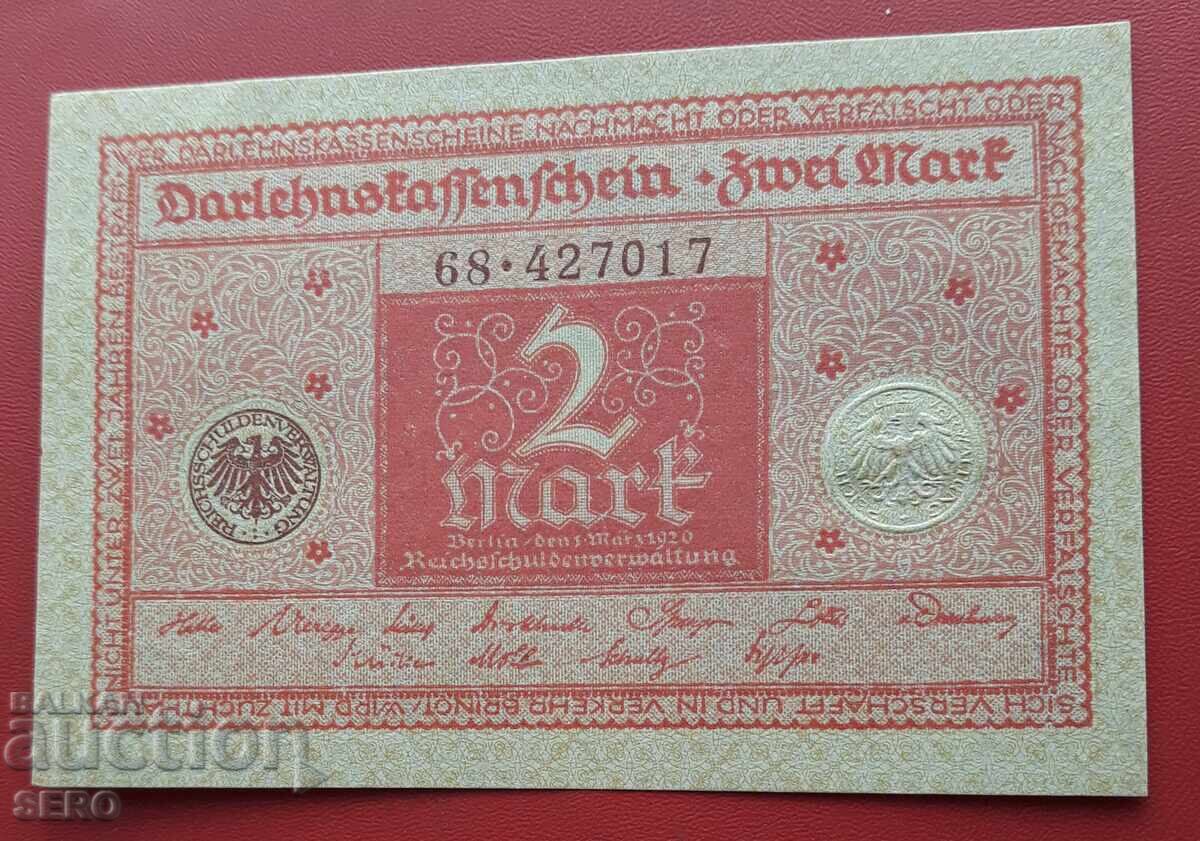 Bancnotă-Germania-2 mărci 1920
