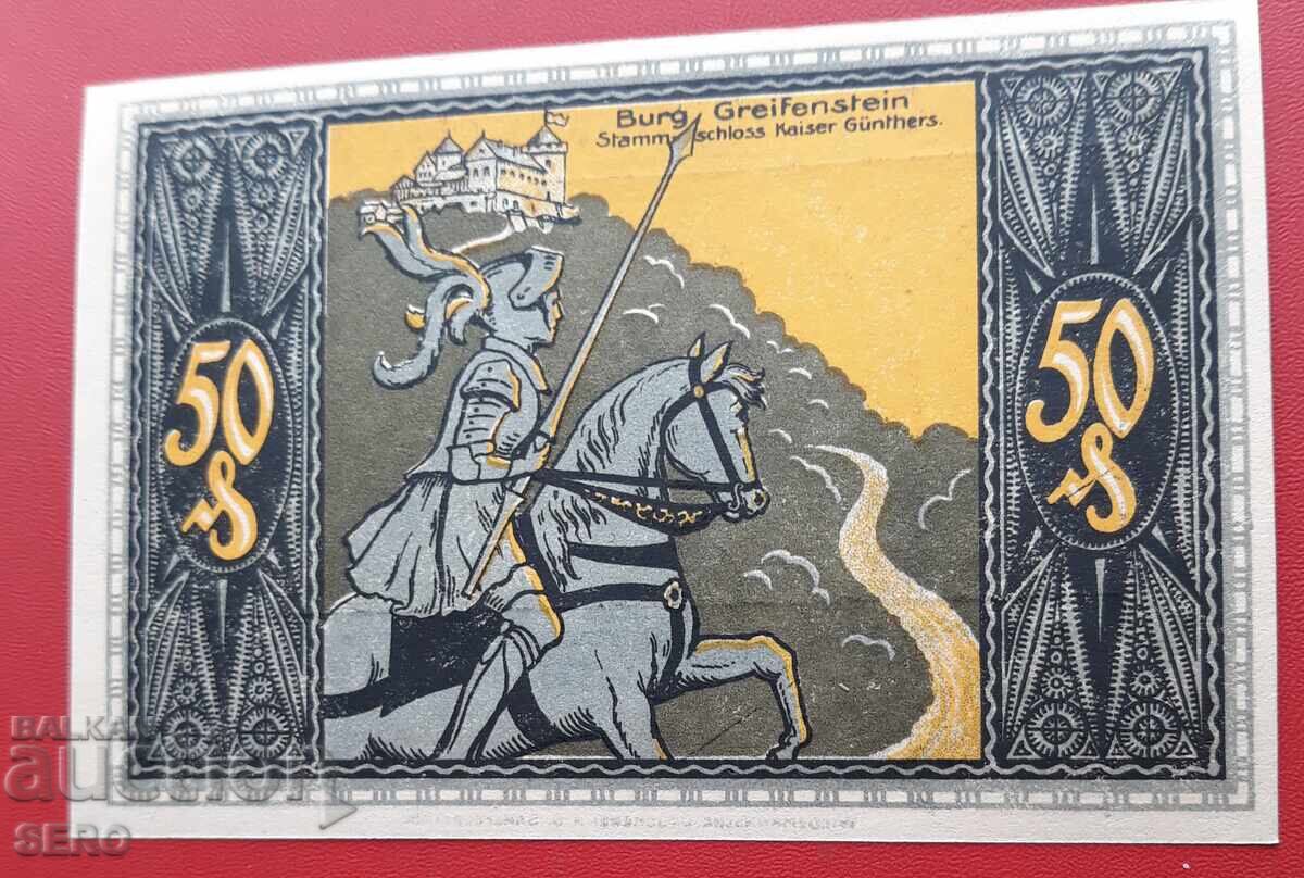 Банкнота-Германия-Тюрингия-Бад Бланкенбург-50 пфенига 1921 с цена € 1.01 | 1.98 лв.