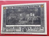 Банкнота-Германия-Тюрингия-Бад Бланкенбург-50 пфенига 1921