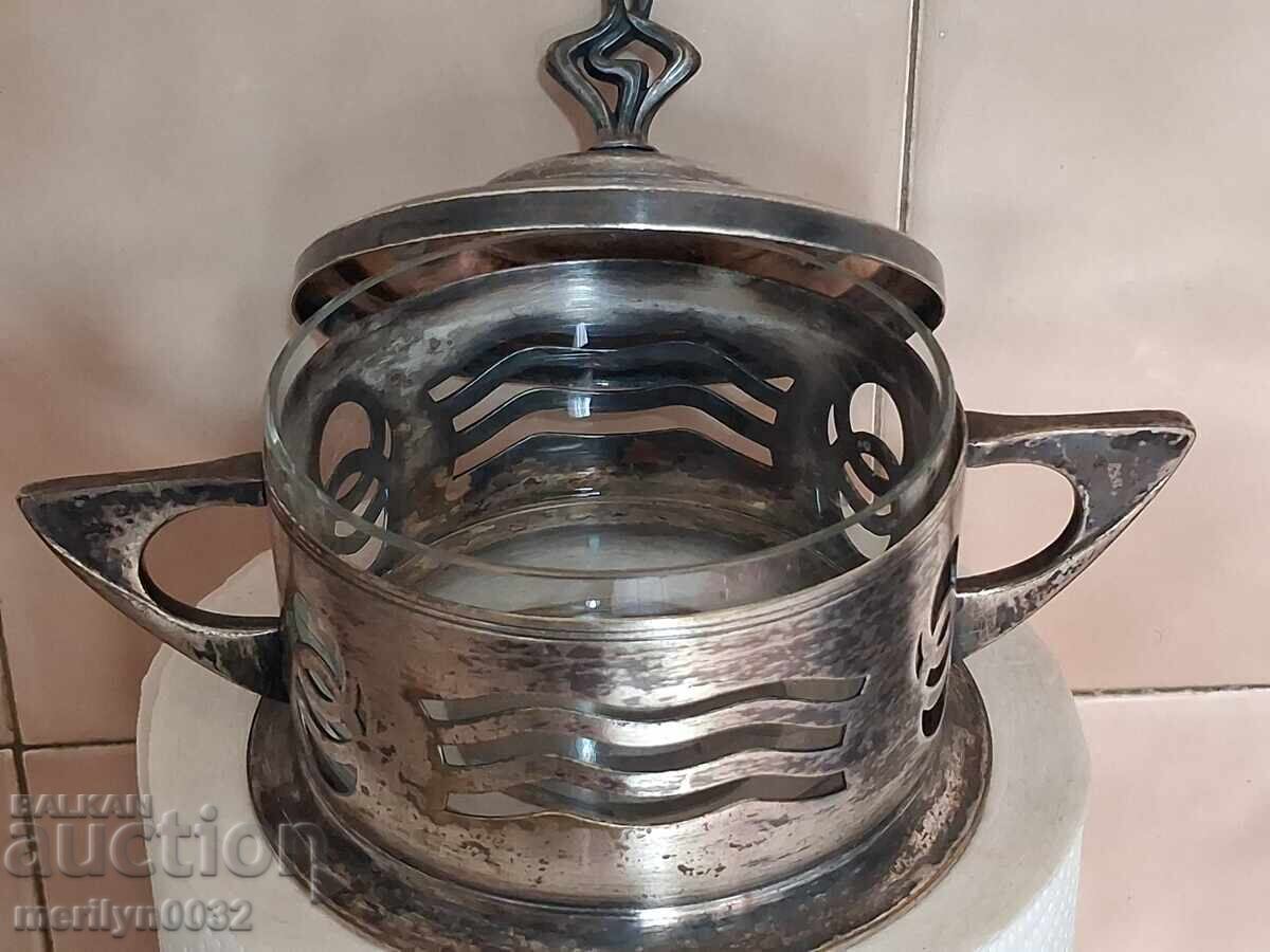 Παλιό μεταλλικό σκεύος, επαργυρωμένη ζαχαριέρα με τιμή € 48.68 | 95.21 BGN