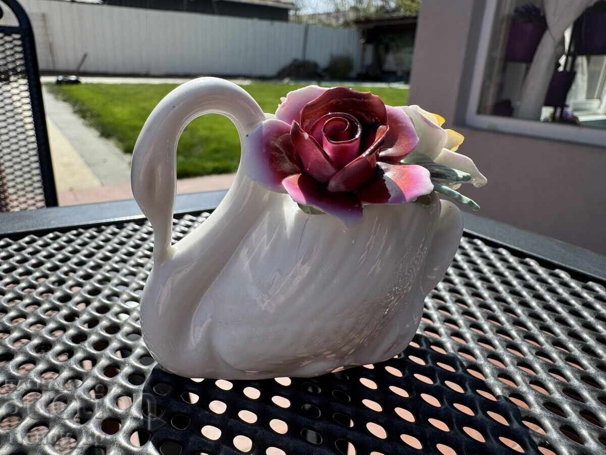 Porcelain swan-shaped figurine from Royale Stratford Fine