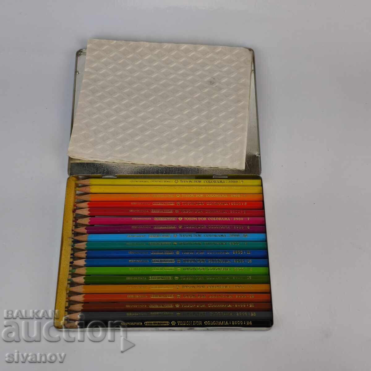 Auction  Vintage Toison d'Or Colorama colored pencil set Czech #6401