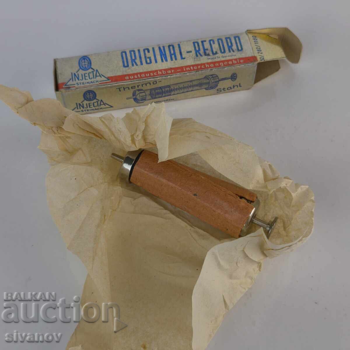 Δημοπρασία Ρετρό γυάλινη σύριγγα INJECTA Steinach Original-Rec#6406