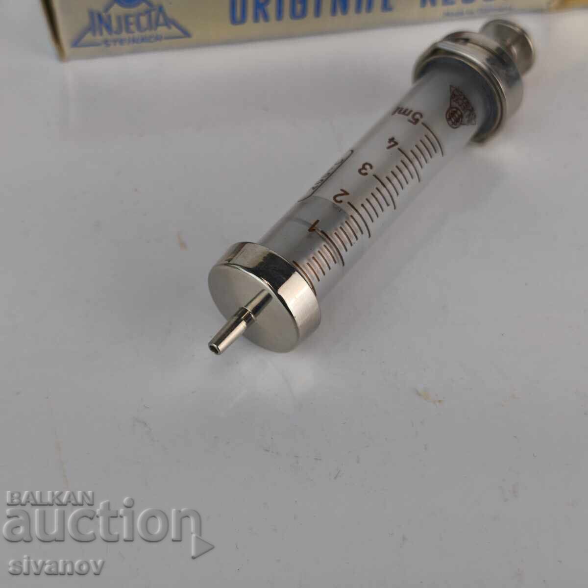 Ρετρό γυάλινη σύριγγα INJECTA Steinach Original-Rec#6406 - 5