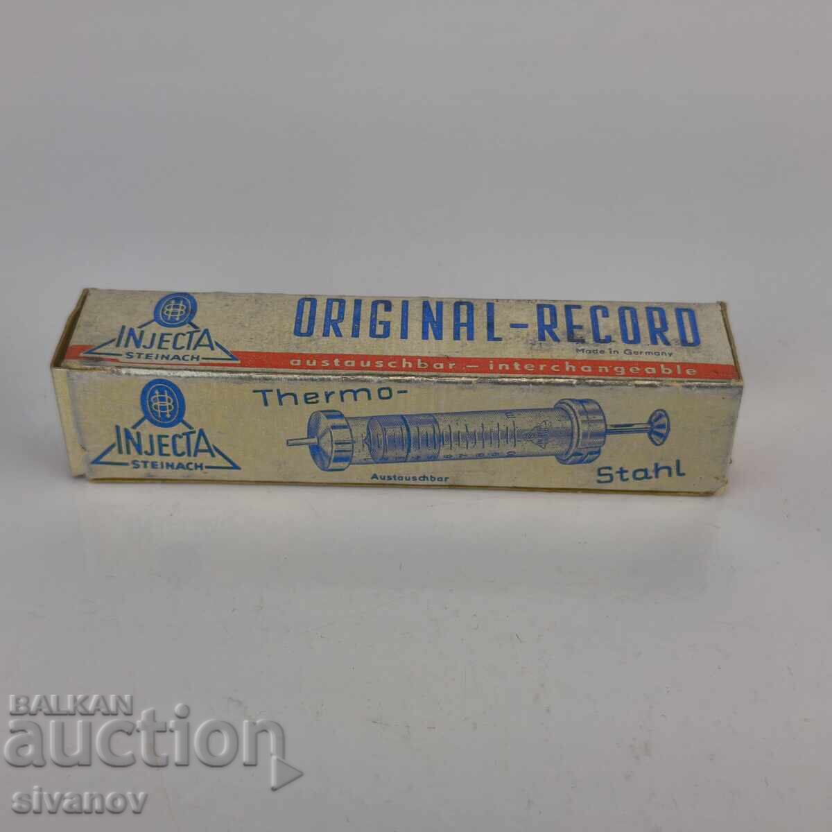 Ρετρό γυάλινη σύριγγα INJECTA Steinach Original-Rec#6406