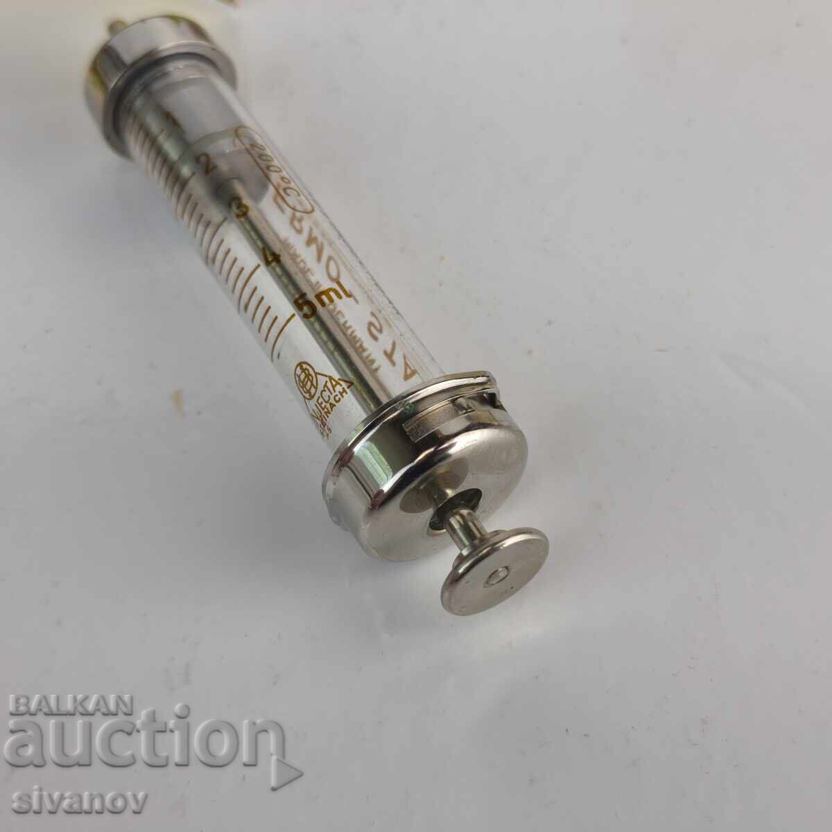 Ρετρό ιατρική σύριγγα INJECTA STEINACH 5ml - Γυάλινη - 5