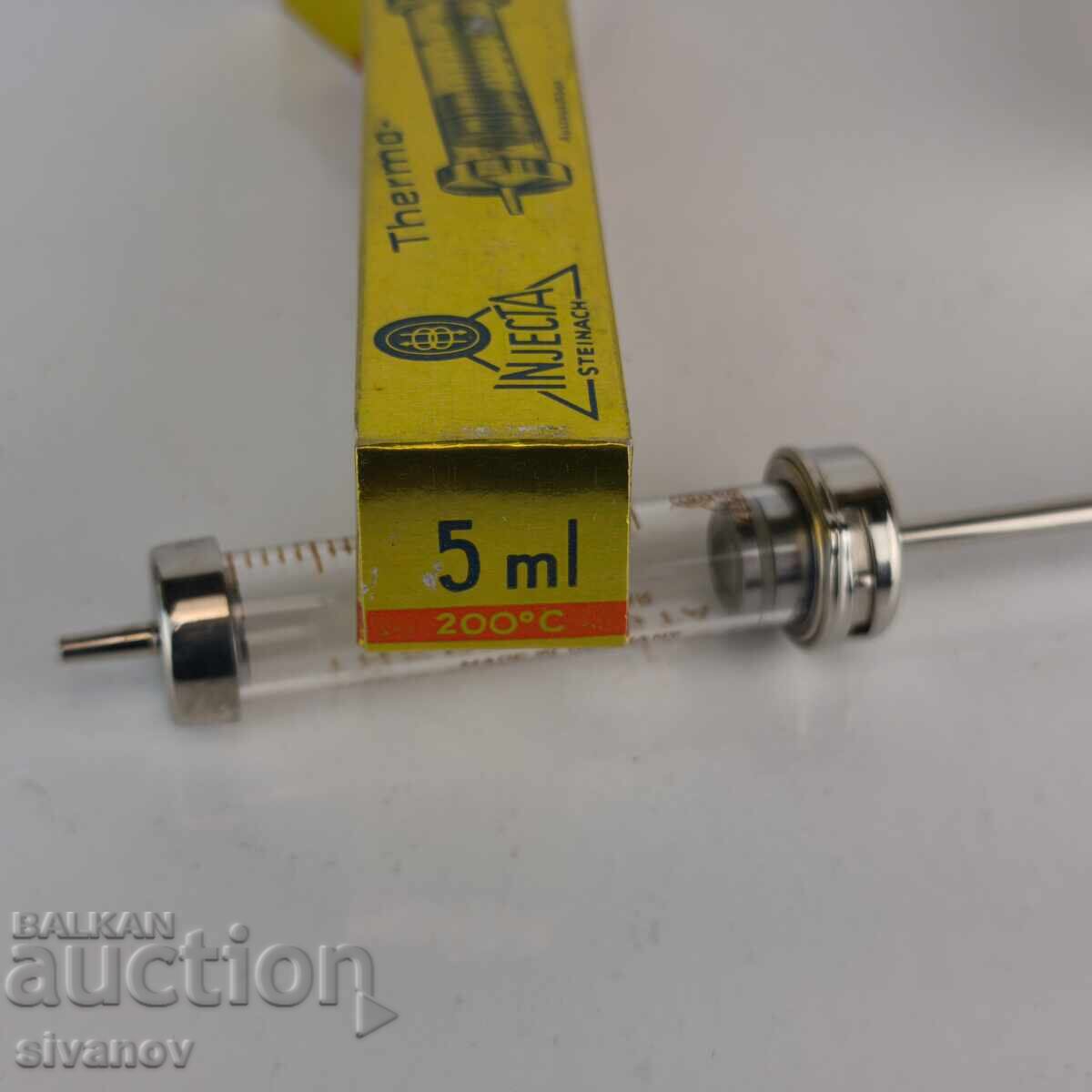 Ρετρό ιατρική σύριγγα INJECTA STEINACH 5ml - Γυάλινη - 6